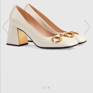 Gucci white pumps